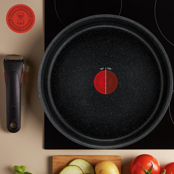 Iš aliuminio puodų rinkinys 3 vnt. su nelimpančia danga/su nuimama rankena tinka indukcinei viryklei INGENIO Black stone L3998902 – Tefal-image-1