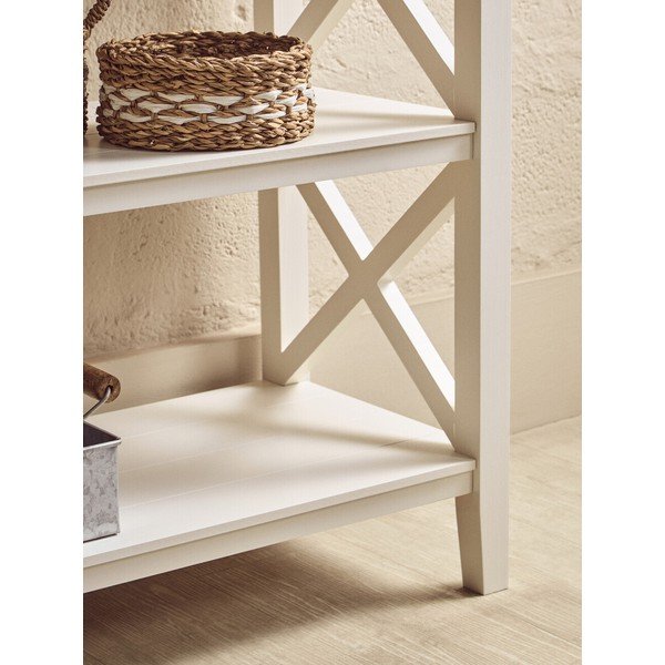 Baltos spalvos iš pušies masyvo pastatoma lentyna 120x81x40 cm Heritage – Premier Housewares-image-2