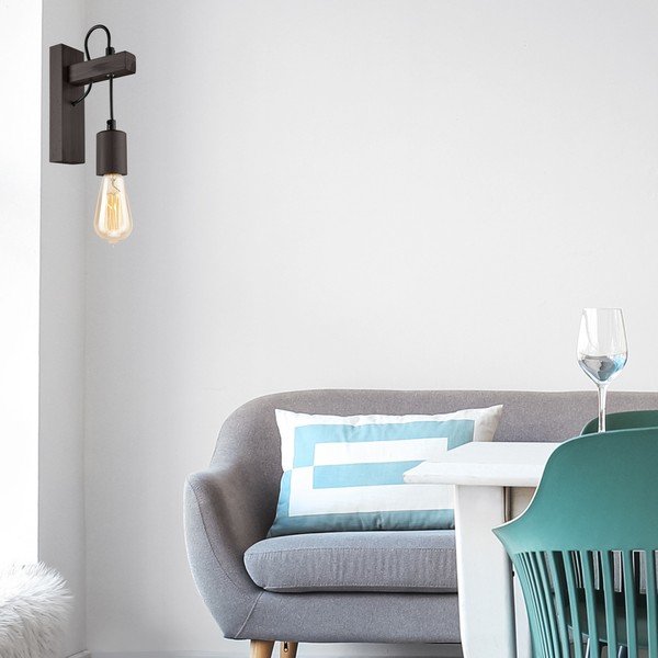 Sieninė lempa juodos spalvos Leon – LAMKUR-image-2