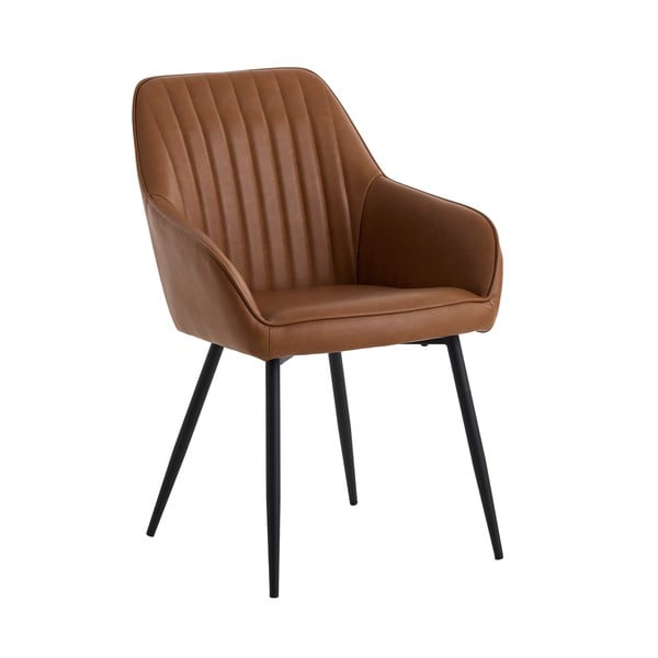 Rudos spalvos iš audinio valgomojo kėdžių komplektas su porankiais 2 vnt. Nolan Stripe – Unique Furniture