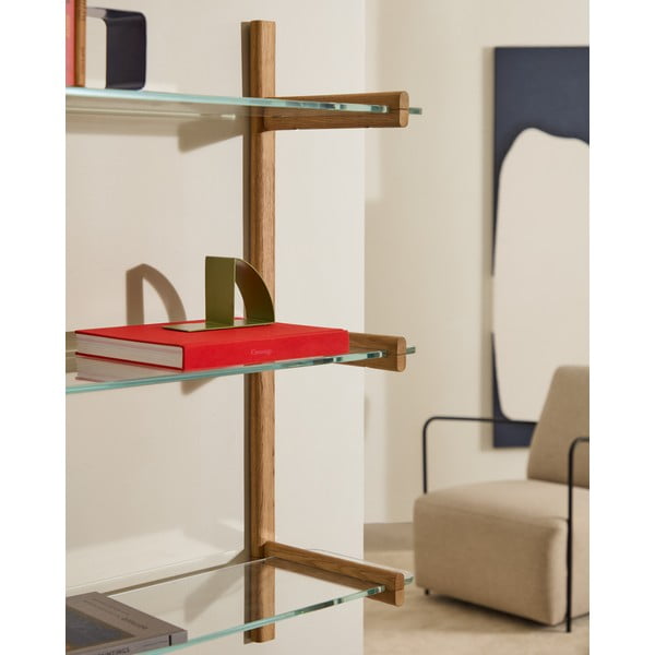 Natūralios spalvos iš stiklo modulinė lentyna 110x98x30,5 cm Sitra – Kave Home-image-1