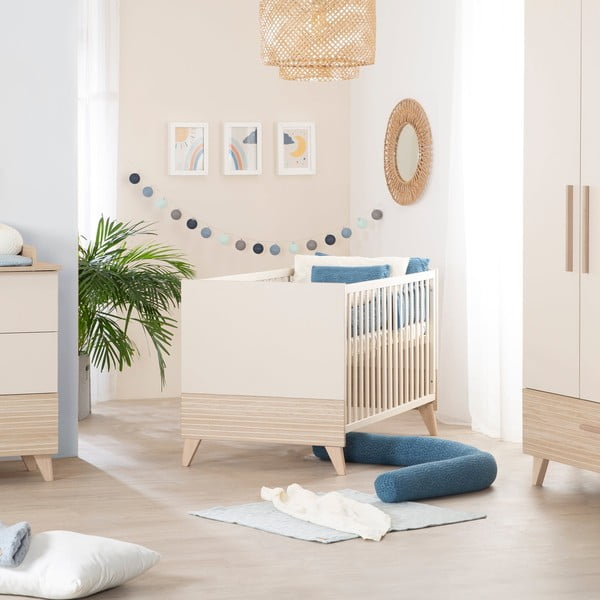 Smėlio spalvos vaikiška lovelė reguliuojamas aukštis 70x140 cm Sidney – Roba-image-1