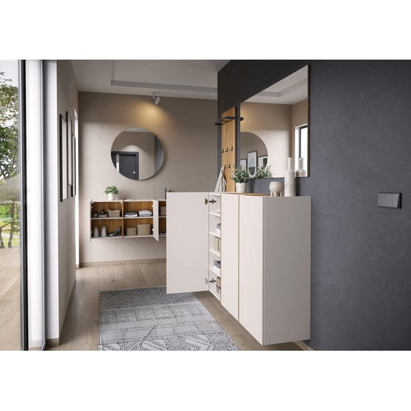 Kreminės spalvos koridoriaus spintelė 138x55x29 cm Libbiano – Germania-image-4