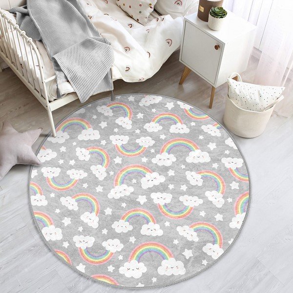 Vaikiškas kilimas pilkos spalvos ø 120 cm Comfort – Mila Home-image-3