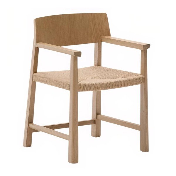 Natūralios spalvos iš ąžuolo masyvo valgomojo kėdė su porankiais Idun – Kave Home