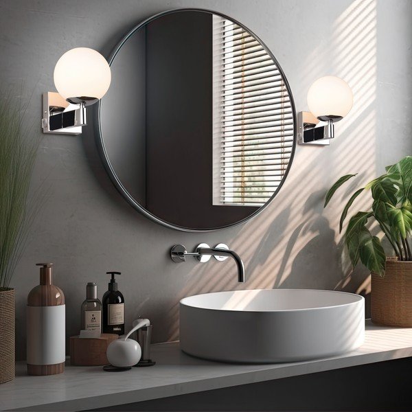 Sidabrinės spalvos sieninė lempa ø 14 cm Kula – Trio-image-1