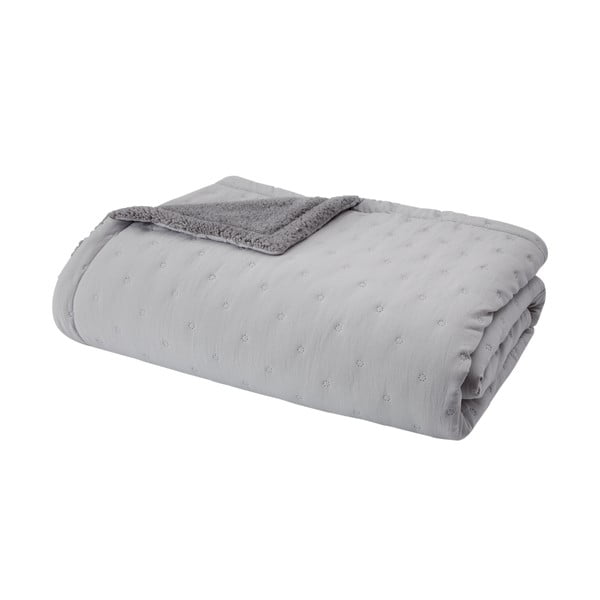 Iš sherpa vilnos dygsniuota lovatiesė pilkos spalvos 220x230 cm Cosy Nori – Catherine Lansfield