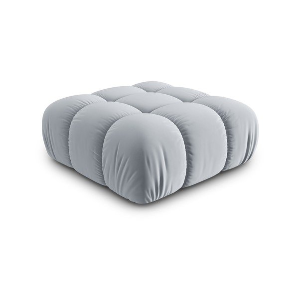 Modulinė taburetė šviesiai mėlynos spalvos iš velveto Bellis – Micadoni Home-image-3