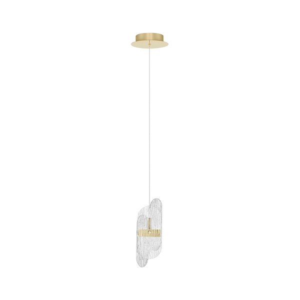 Žalvario spalvos iš metalo kabantis šviestuvas LED su pritemdymo funkcija ø 14 cm su stiklo gaubtu Lucien – Nova Luce