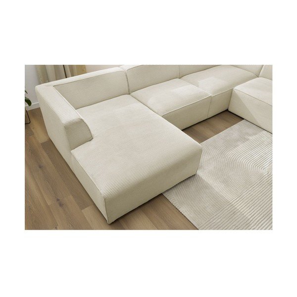 Smėlio spalvos iš kordinio velveto modulinė kampinė sofa (su dešiniuoju kampu/„U“ formos) Megeve – Bobochic Paris-image-3