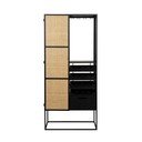 Juoda rotango vyno lentyna 16 butelių, 80x175 cm Guuji - White Label