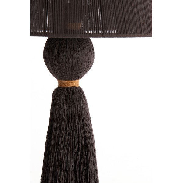 Tamsiai rudos spalvos stalinis šviestuvas (aukštis 58 cm) su tekstiliniu gaubtu Espino – Light & Living-image-3