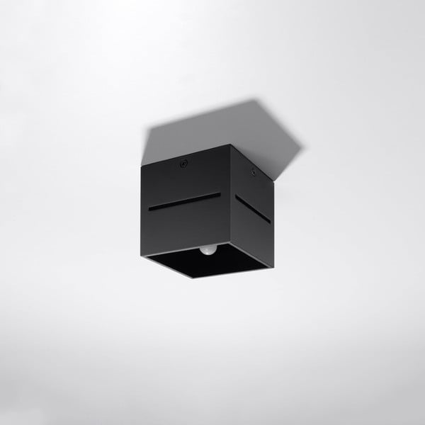 Lubinis šviestuvas juodos spalvos 10x10 cm su metaliniu gaubtu Lorum – Nice Lamps