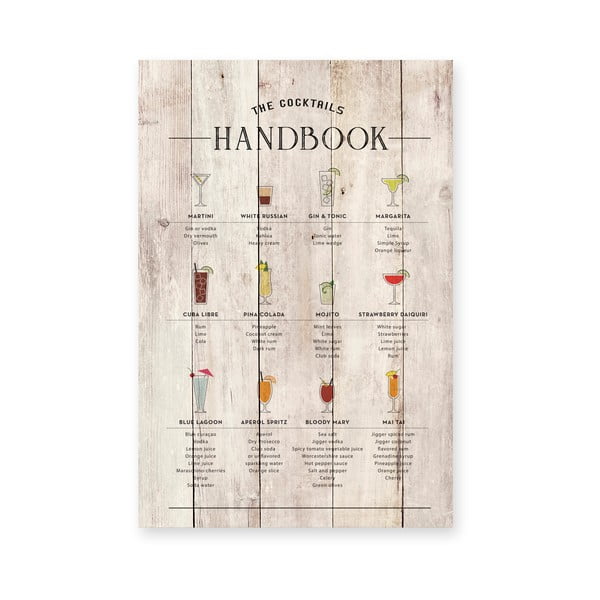 Iš medžio ženklas 40x60 cm Cocktails Handbook – Really Nice Things