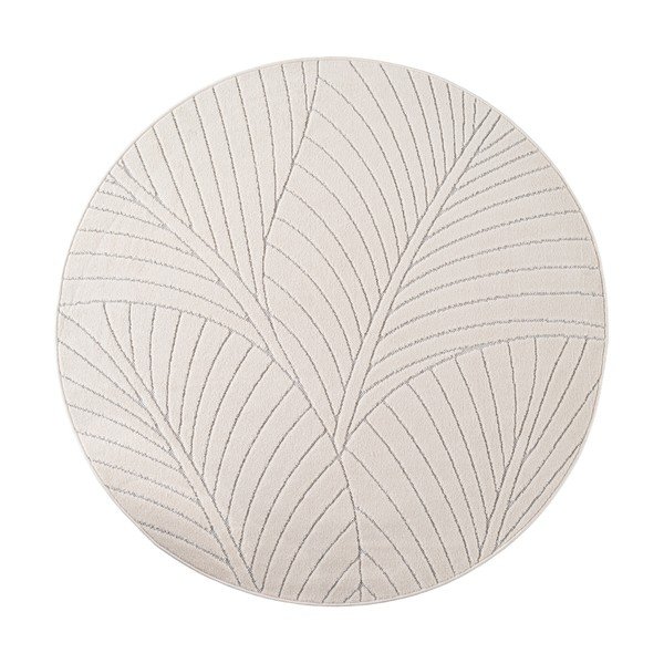 Kreminės spalvos apvalios formos lauko ir vidaus kilimas ø 120 cm Nova 1203 – Ayyildiz Carpets