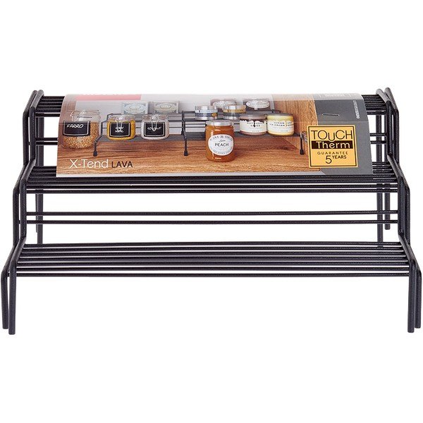 Juoda reguliuojama papildoma lentyna virtuvėje Metaltex Lava-image-2