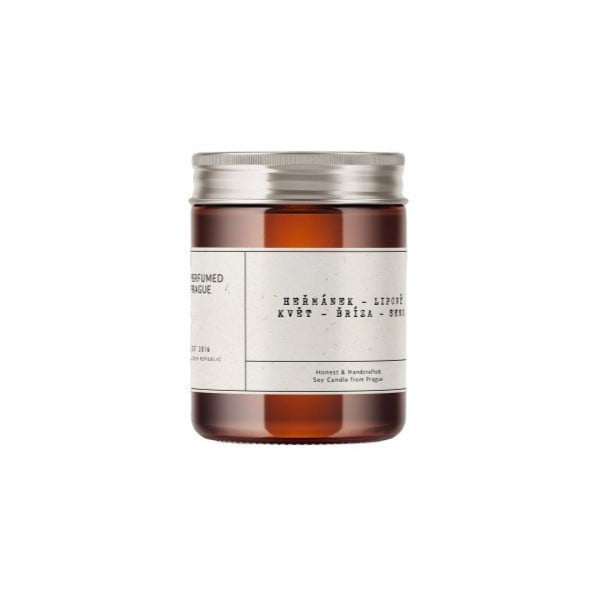 Aromatinė žvakė iš sojų vaško degimo laikas 40 h #57 Chamomile, Linden, Birch – Perfumed Prague-image-3