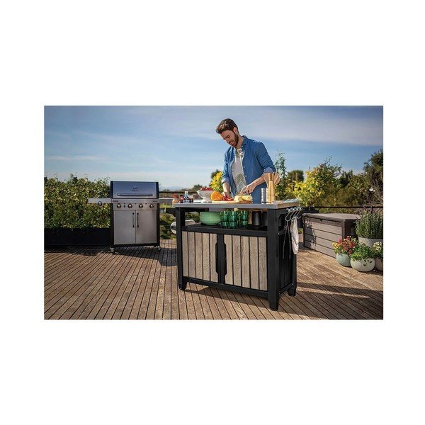 Iš plastiko sodo kepsninės stalas 134x52 cm Deco Unity XL – Keter-image-2