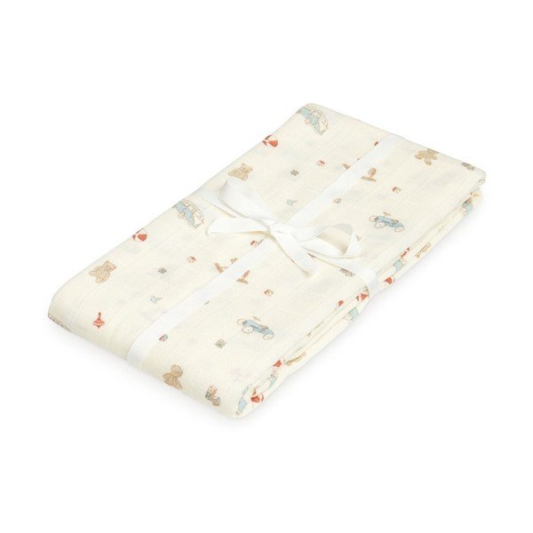 Šviesiai geltonos spalvos iš organiškos medvilnės suvystymui vaikiškas pledas 120x120 cm Off-White – Cam Cam Copenhagen