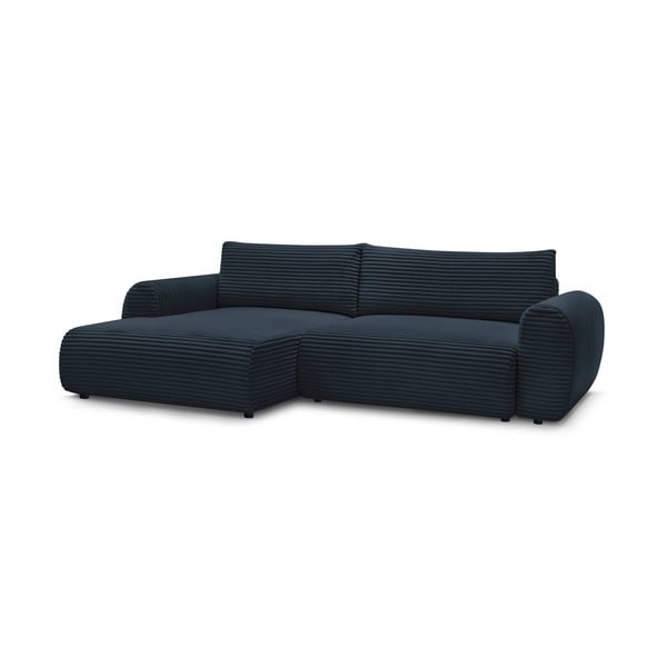 Iš kordinio velveto sulankstoma kampinė sofa tamsiai mėlynos spalvos (su kairiuoju kampu) Lucien – Bobochic Paris-image-3