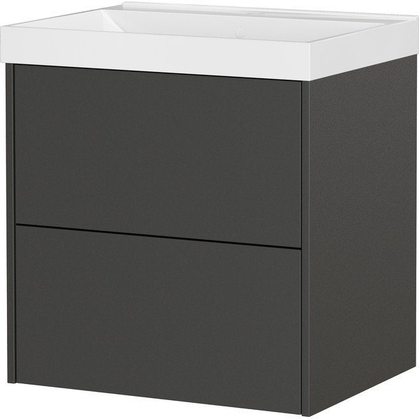 Antracito spalvos matinis pakabinama spintelė po kriaukle 61x65 cm Bodera – Germania