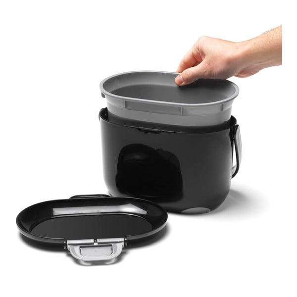 Juodai pilkas kompostuojamų atliekų indas Addis Caddy, 2,5 l-image-3