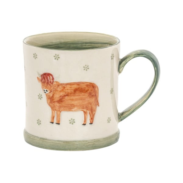 Žalios spalvos/smėlio spalvos iš akmens masės puodelis 225 ml Cow – Sass & Belle