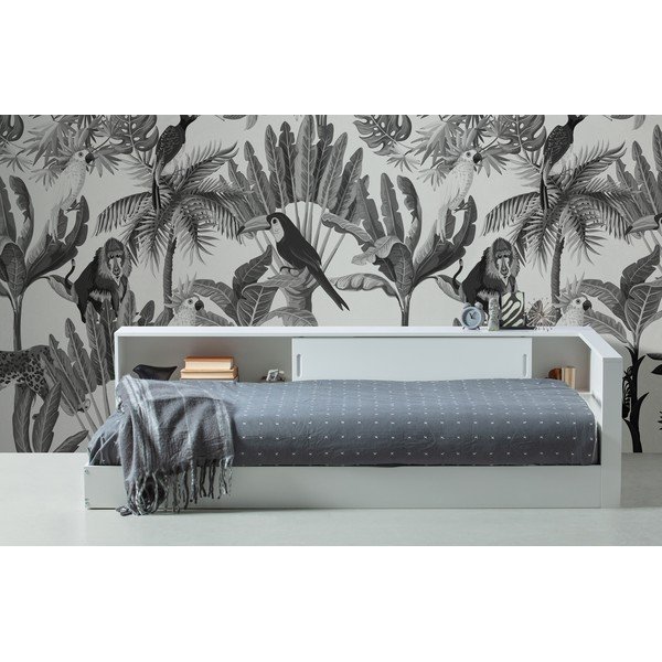 Balta viengulė lova iš pušies medienos WOOOD Connect, 90 x 200 cm-image-1