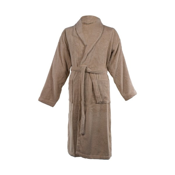 Iš medvilnės chalatas rudos spalvos L/XL Lindu – Tiseco Home Studio