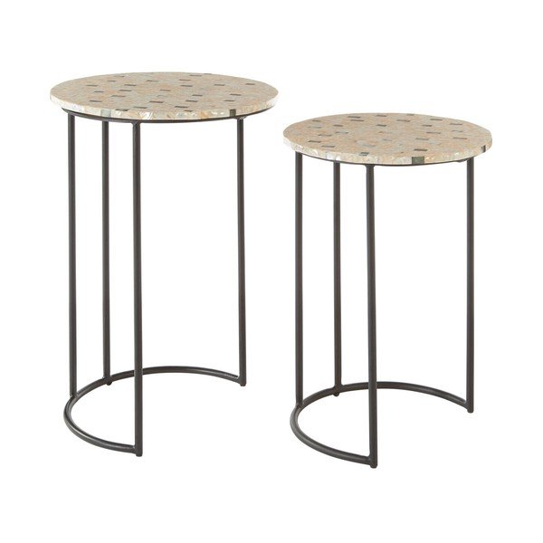 Apvalios formos šoniniai stalai 2 vnt. ø 38 cm Halle – Premier Housewares