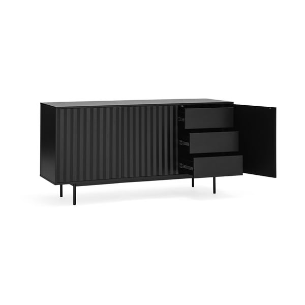 Žema šoninė spintelė juodos spalvos 159x80 cm Sierra – Teulat-image-2