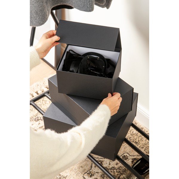 Daiktadėžė iš kartono su dangčiu 3 vnt. Ilse – Bigso Box of Sweden-image-2