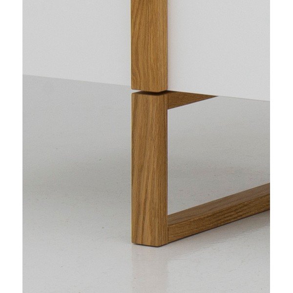 Balta televizoriaus spintelė su ąžuolinėmis kojomis Tenzo Birka-image-1