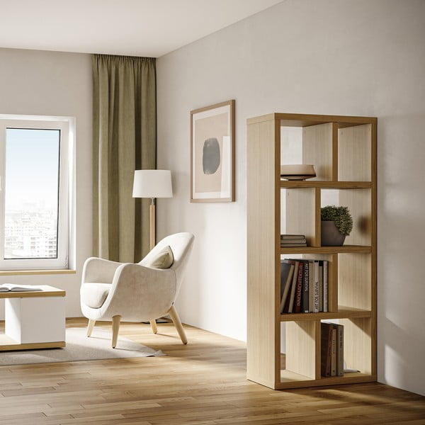 Knygų spinta  natūralios spalvos iš ąžuolo 70x159 cm Berlin – TemaHome-image-1