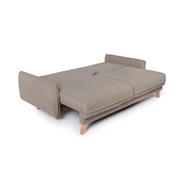 Taupe spalvos sulankstoma/su sandėliavimo vieta sofa iš kordinio velveto 218 cm Tori – Bonami Selection-image-3