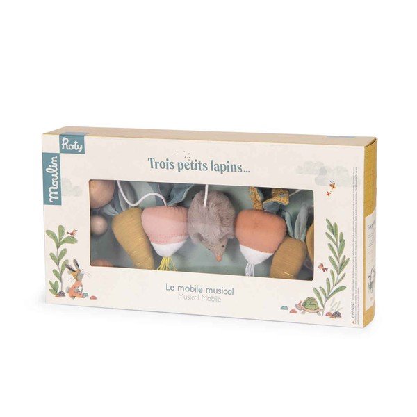 Muzikinė pakabinama karuselė Trois Petits Lapins - Moulin Roty-image-1