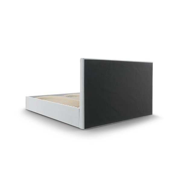Šviesiai pilka aksominė dvigulė lova Mazzini Beds Nerin, 140 x 200 cm-image-4