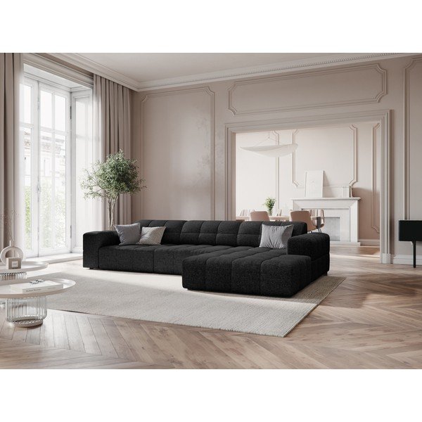 Kampinė sofa antracito spalvos (su dešiniuoju kampu) Chicago – Cosmopolitan Design-image-1