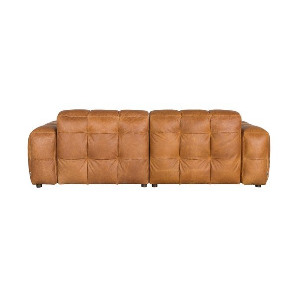 Konjako rudos spalvos sofa iš odos 264 cm Hackman – Dutchbone-image-3