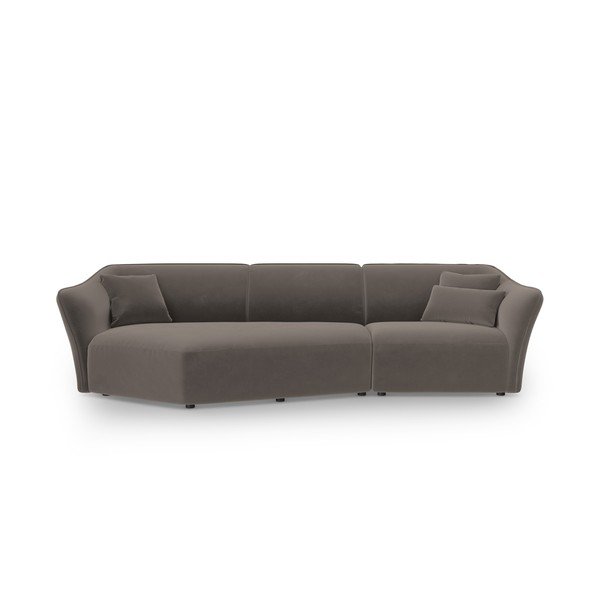 Iš velveto kampinė sofa rudos spalvos Tokyo – Cosmopolitan Design