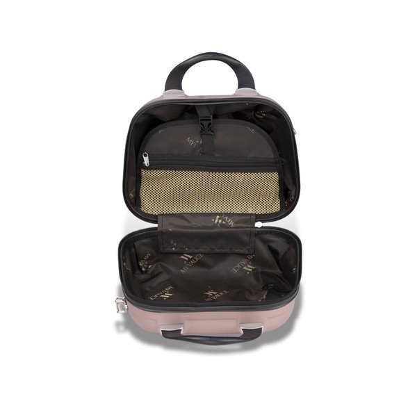 Rožinio kelioninio lagamino rinkinys ant ratukų su USB jungtimi ir lagaminu My Valice RESSNO MU & M-image-3