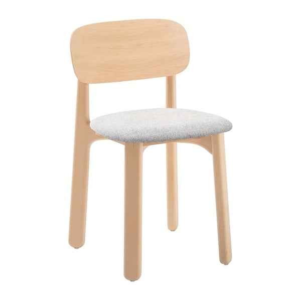 2 bukmedžio medienos valgomojo kėdžių su pilka sėdyne rinkinys Bonami Selection Miko