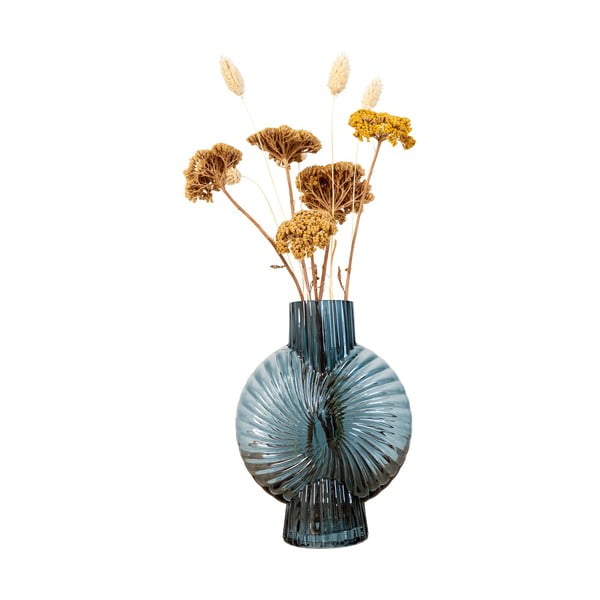 Iš stiklo  vaza mėlynos spalvos (aukštis 20,5 cm) Sia – House Nordic-image-3