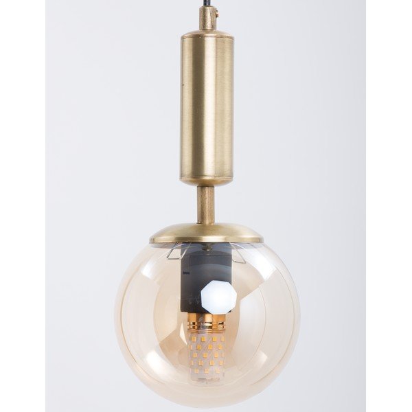 Kabantis šviestuvas geltonos spalvos/auksinės spalvos ø 15 cm su stiklo gaubtu Hector – Squid Lighting-image-1