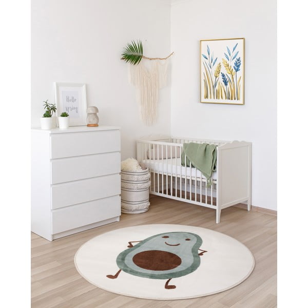 Mėtų spalvos/dramblio kaulo spalvos vaikiškas kilimas ø100 cm Avocado Mint – FD-image-1