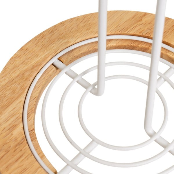 Baltos spalvos/natūralios spalvos iš metalo popierinio rankšluosčio stovas ø 15 cm – Casa Selección-image-2