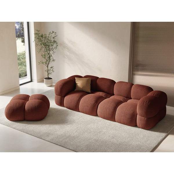 Raudonos plytų spalvos sofa 250 cm Loretto – Cosmopolitan Design-image-1