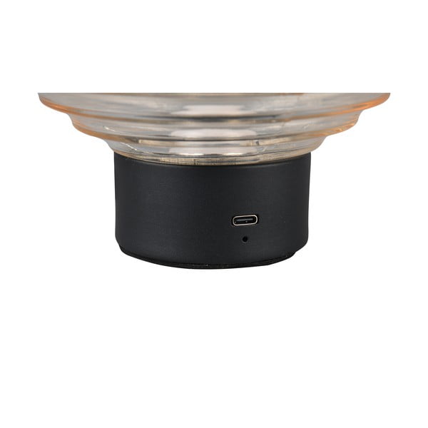 Stalinis šviestuvas juodos spalvos/smėlio spalvos LED su pritemdymo funkcija (aukštis 14,5 cm) su stiklo gaubtu Earl – Reality-image-4