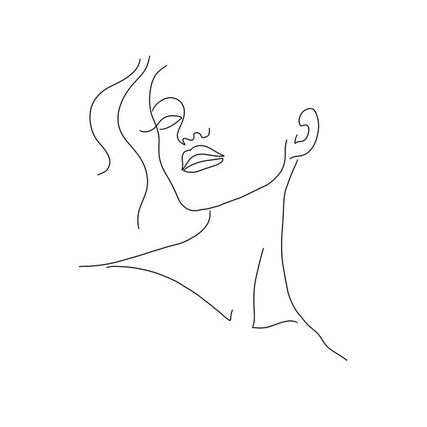 Plakatas 29x41 cm Minimal Woman Face Line Art – Veronika Boulová