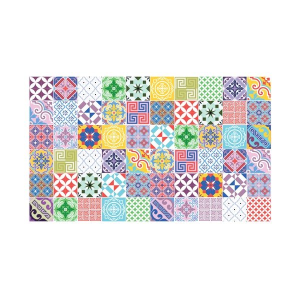 60 dekoratyvinių sienų lipdukų rinkinys Ambiance Colorful, 20 x 20 cm-image-3